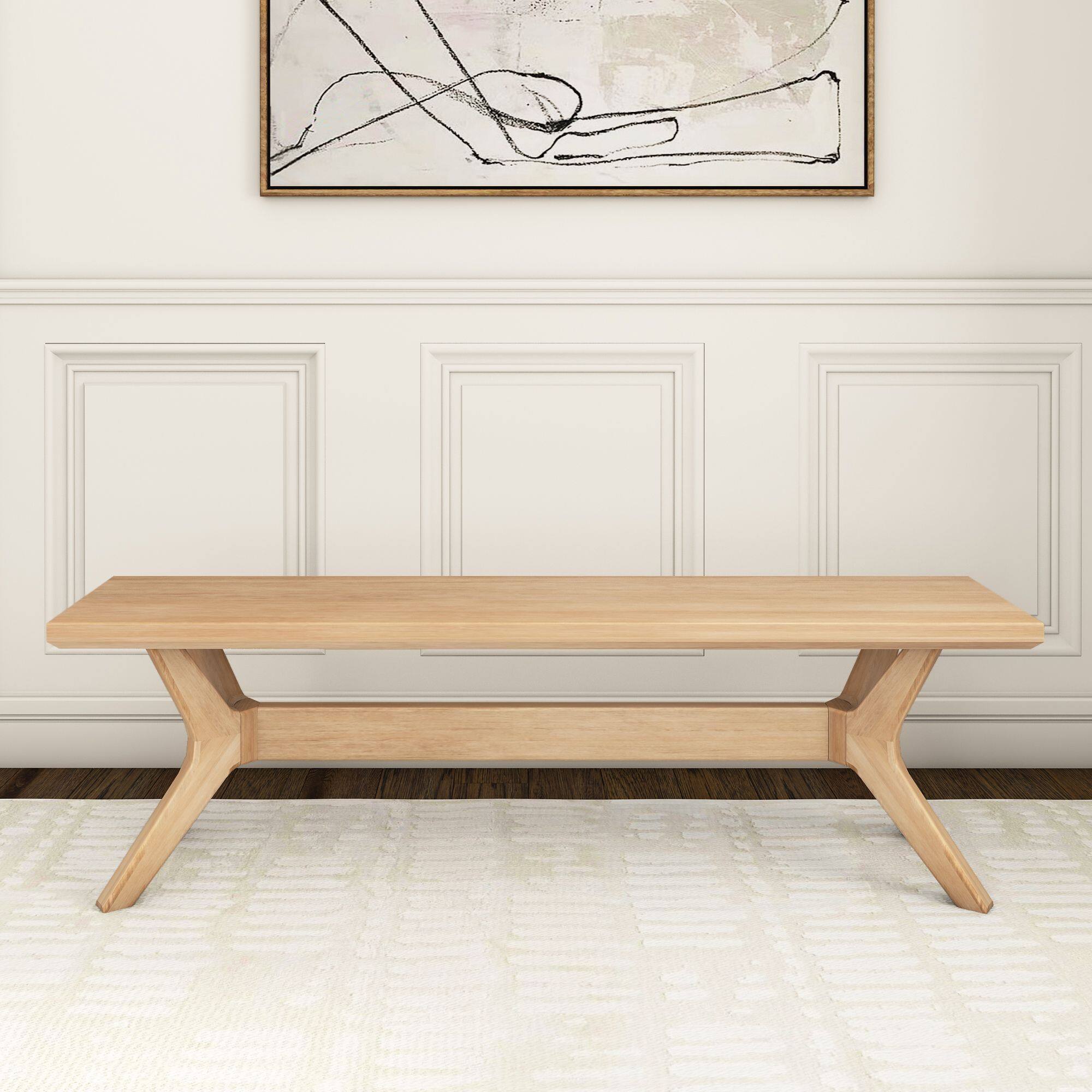 Alt View 1. Plank+Beam - Verso Dining Room Bench (60in / 1520mm), Blonde - Blonde.