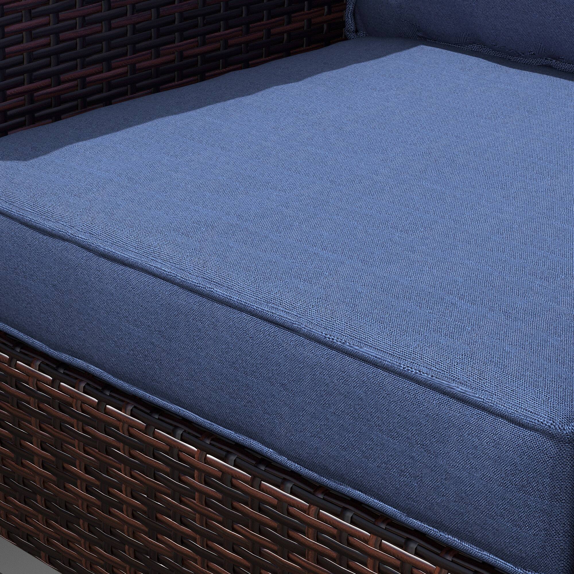 Alt View 8. Outsunny - Chair Cushions Set of 2 with Seat & Backrest - Blue.