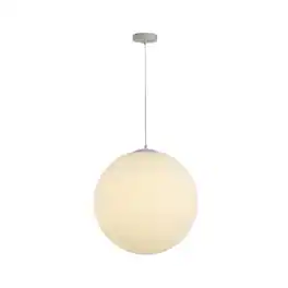 Umeiluce - 19.7 Inch 1-Light Modern Pendant Light Global Moon Light Natural Silk Decor Shade - White