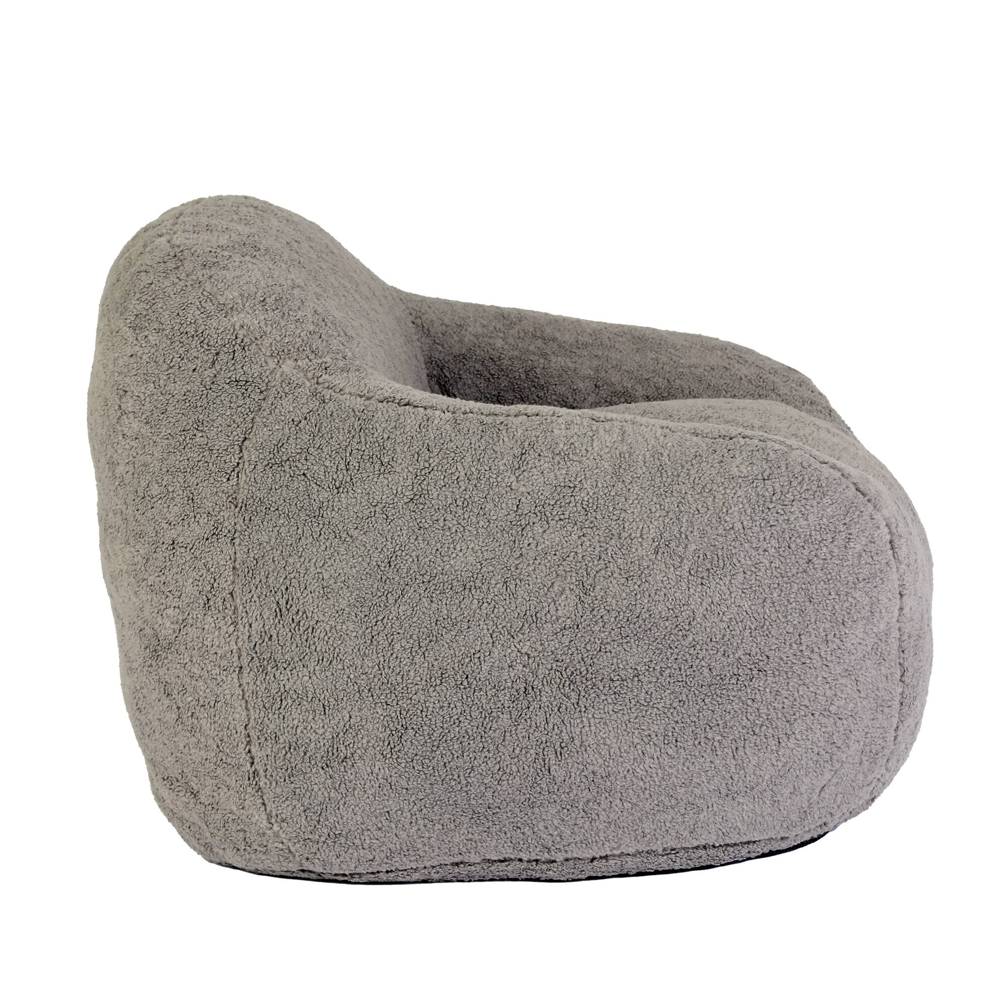 Alt View 6. GOODSILO - Giant Memory Foam Filled Bean Bag Sofa with Armrests for Adults, Spacious Faux Fur Lounger for Living Room and Bedroom - Light Gray.