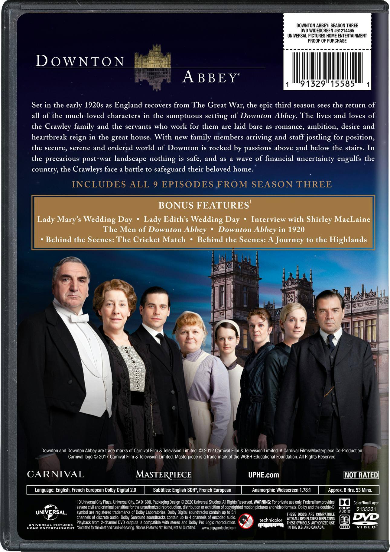 Angle. Downton Abbey: Season Three [DVD].
