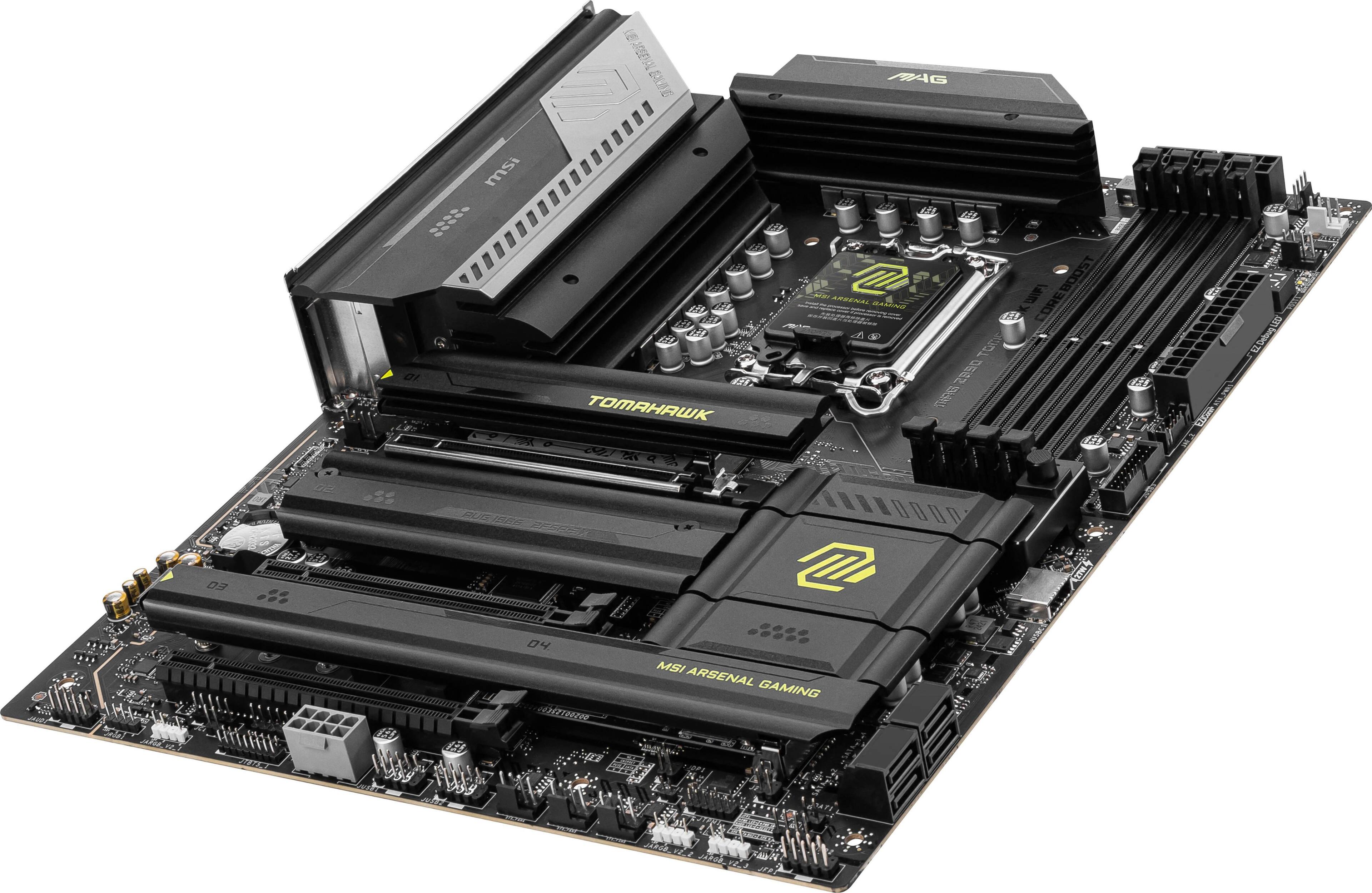MSI Arsenal Gaming Motherboard with Core Boost Technology, 4 RAM slots, and a Dual LED design.