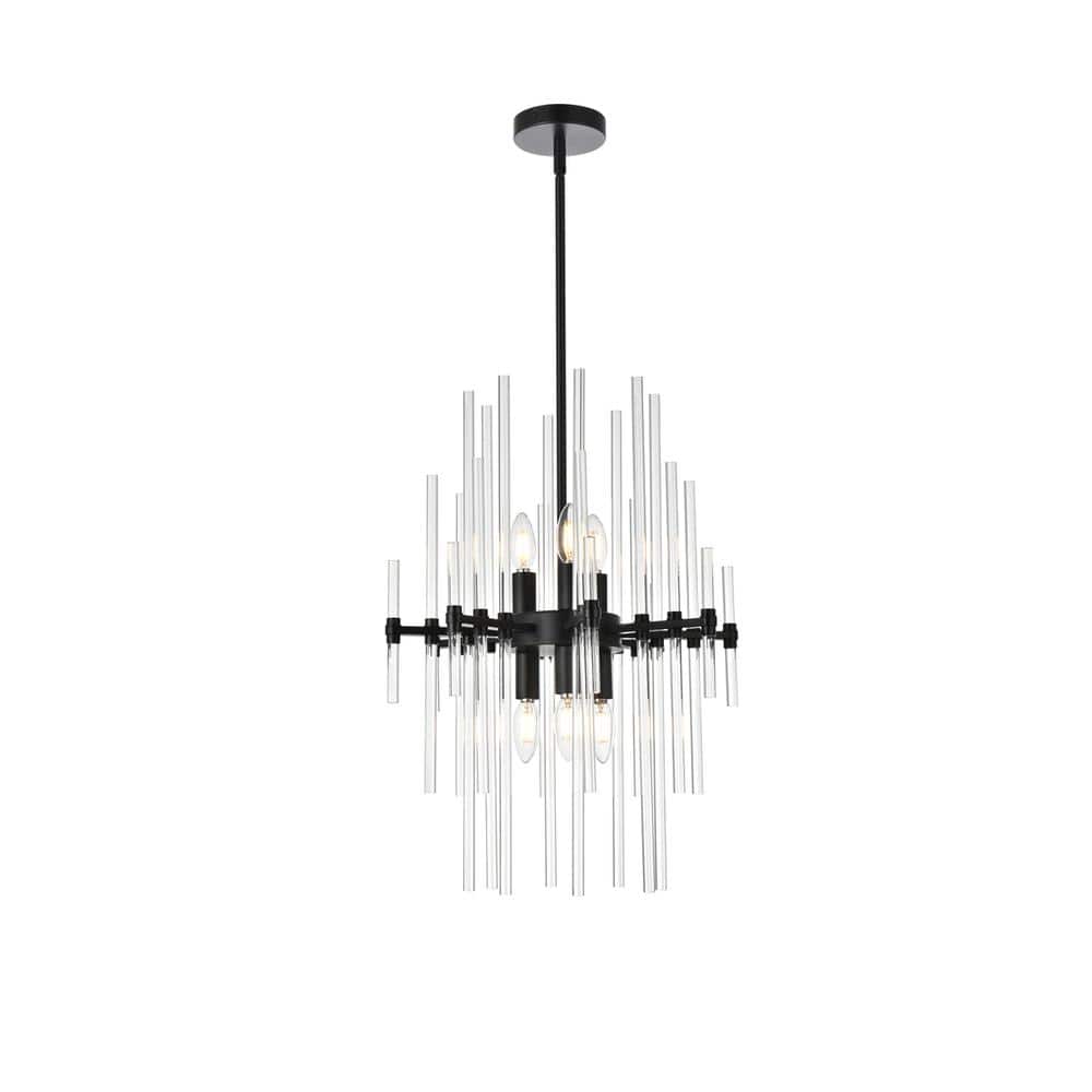 Elegant Lighting - Sienna 17 inch crystal rod pendant in - Black price history on PriceWatchPro