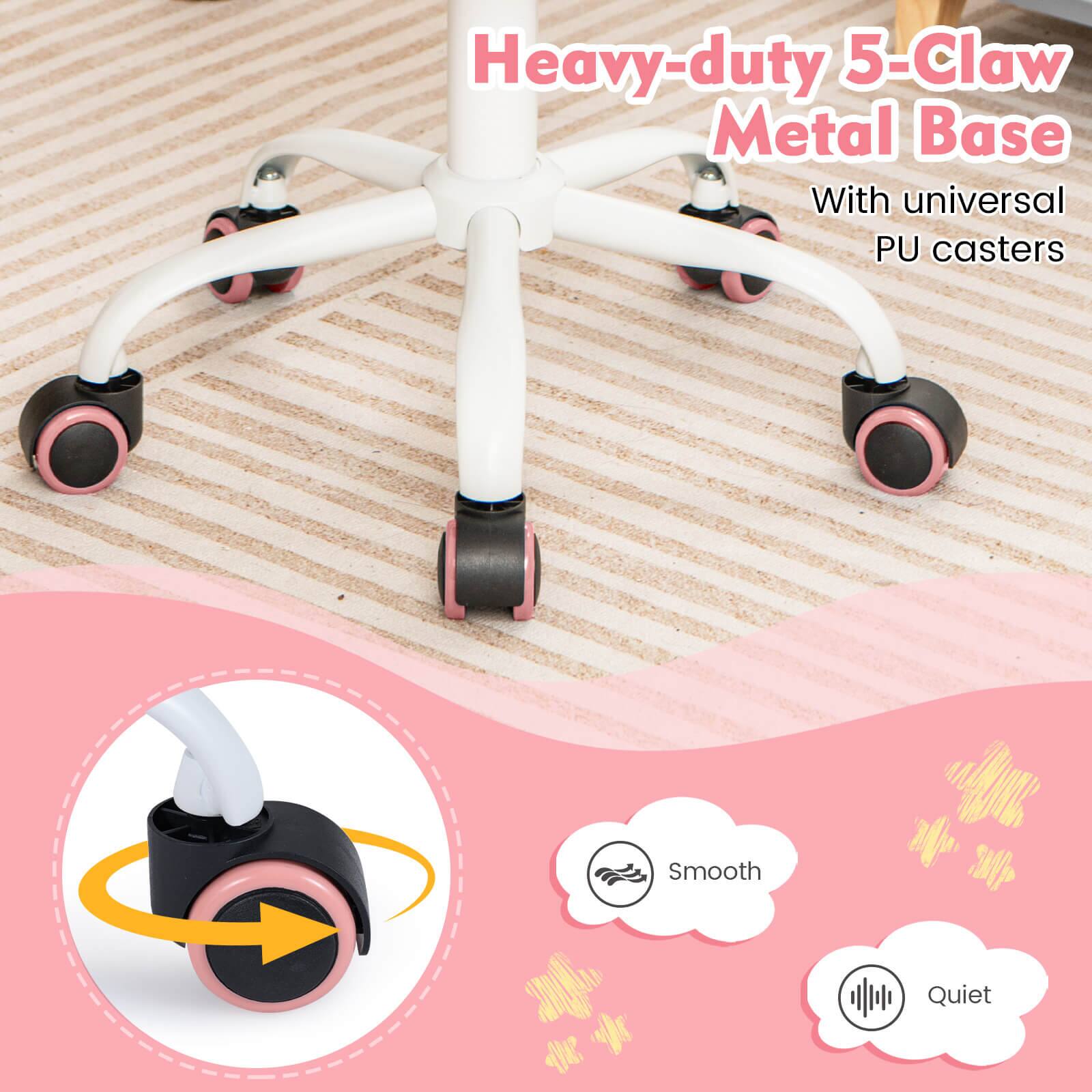 Heavy-duty 5-Claw Metal Base  
With universal PU casters  
Smooth Quiet