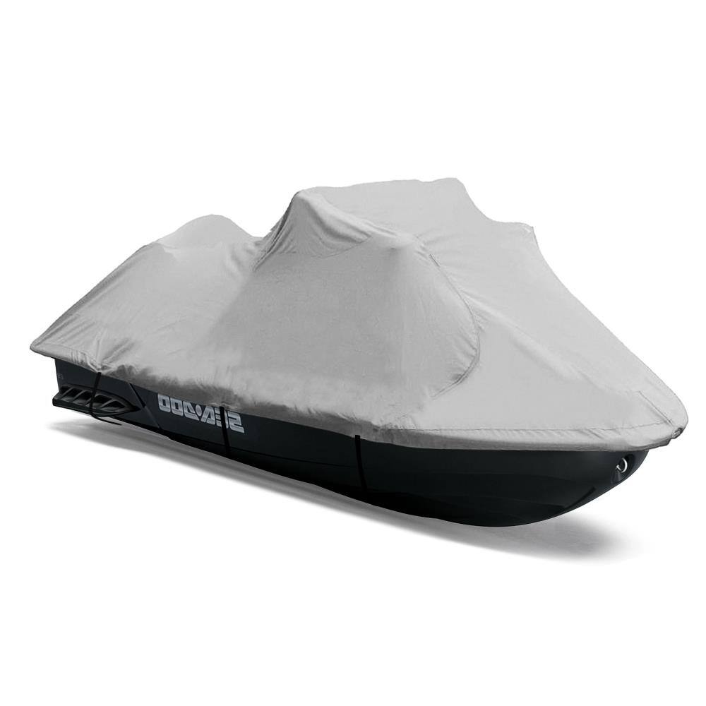 Front. Pyle - Pyle Heavy Duty Jetski Storage Cover - 118” to 126” Marine Grade Boat Cover with Rear Air Vents, Waterproof.