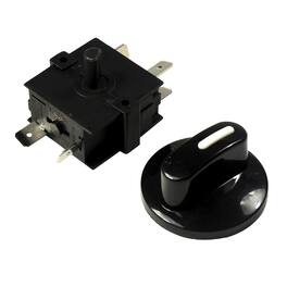 HQRP - Heavy-Duty 4-Position 3-Speed Rotary Switch 15 A 120-250 V Fan Heater Speed Selector - Black