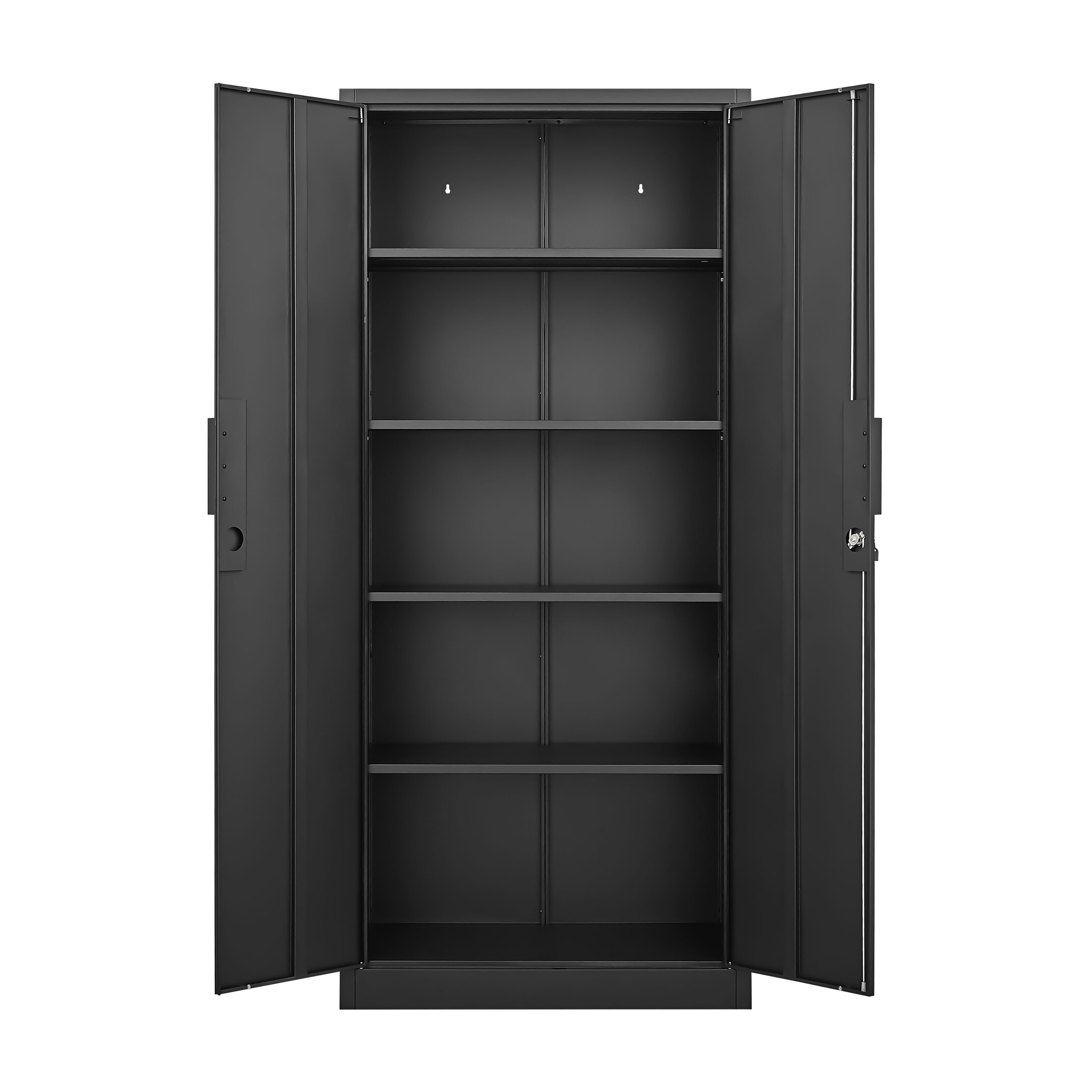 Angle. GOODSILO - Large 2-Door File Storage Cabinet with Lock and Adjustable Shelves for Office Organization and Document Management - Black.