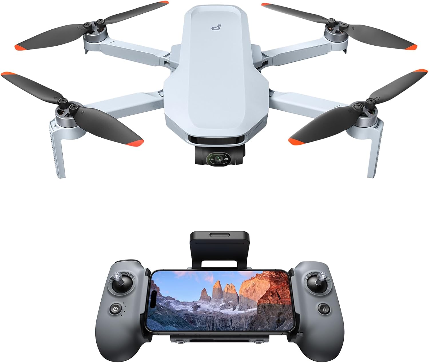 Front. Potensic - Atom 2 Drone with Camera 4K HDR Video, 8K Photo, Under 249g, Gimbal, 10KM Transmission, AI Track, Standard Kit - White.