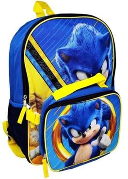 Bioworld - Sonic the Hedgehog Movie 16 Inch Backpack with Lunch Kit - Blue