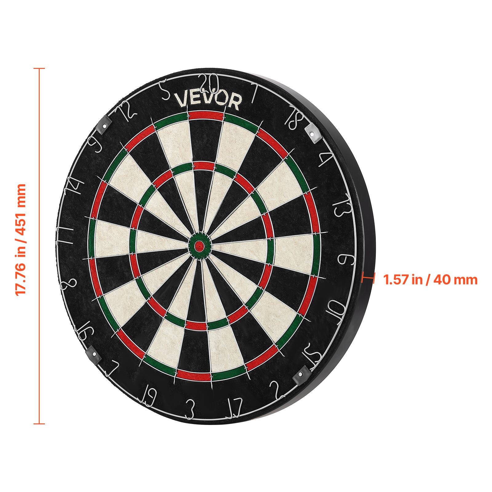 Sure, here is the corrected and grouped text from the image:

- **VEVOR**
- **17.76 in / 451 mm**
- **1.57 in / 40 mm**