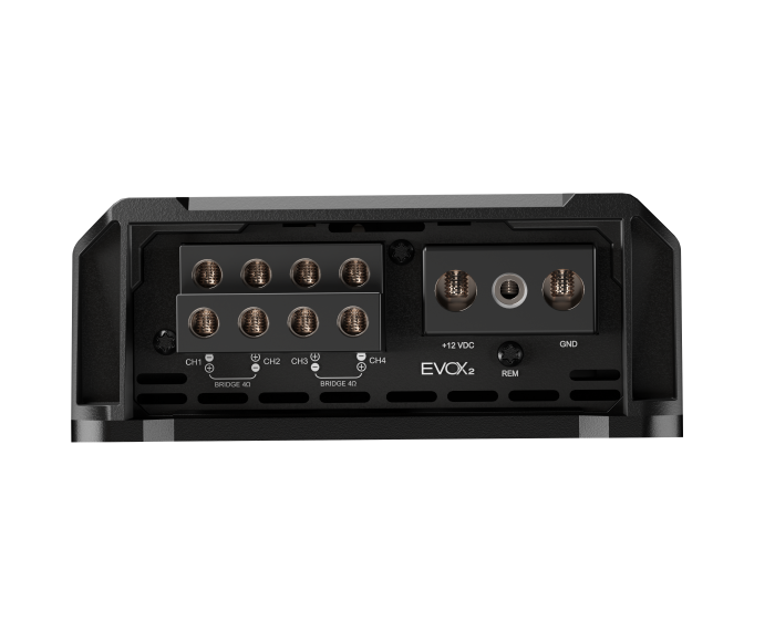 CH1 BRIDGE 40  
CH2 + CH3  
CH4 + BRIDGE 4  
+12 VDC  
EVOX2  
REM  
GND