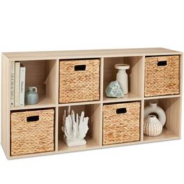 Best Choice Products - 8-Cube Bookshelf, 11in Display Storage System, Organizer w/ Removable Back Panels - Light Oak