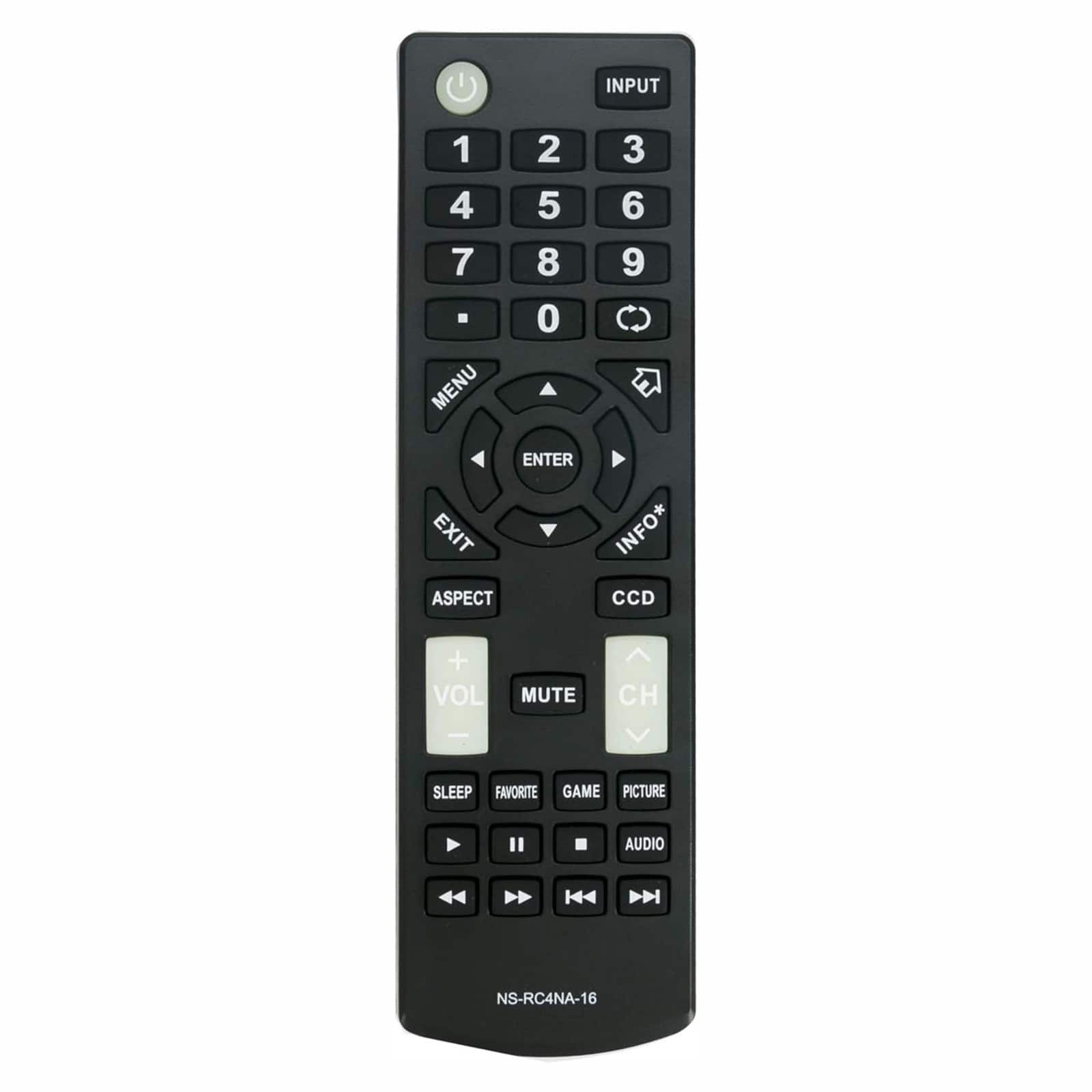 ZdalaMit - Replacement Remote NS-RC4NA-16 for INSIGNIA TV NS-19D220MX16 NS-19D220NA16 NS-19D220NA16-A NS-19D220NA16A NS22D510NA19 - Black