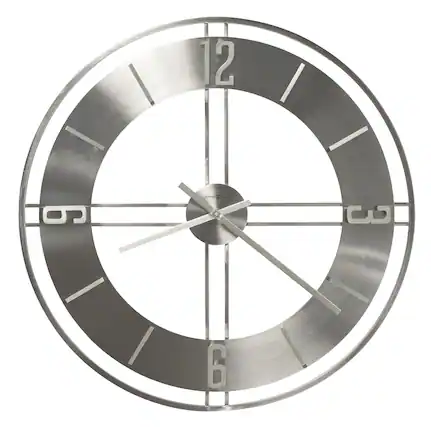 Front. Howard Miller - Howard Miller 625520 Stapleton Wall Clock Metal - Silver.