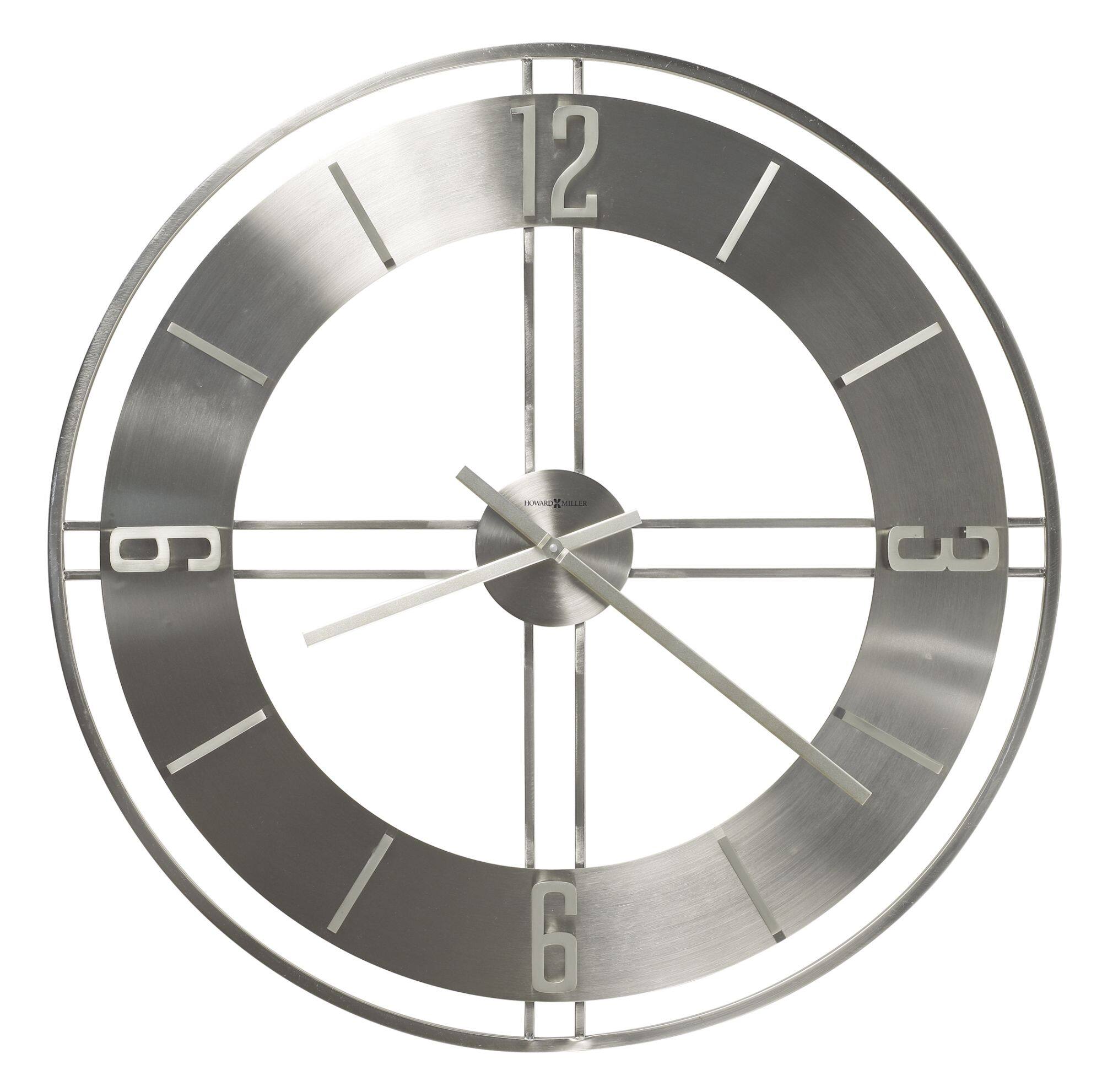 Front. Howard Miller - Howard Miller 625520 Stapleton Wall Clock Metal - Silver.