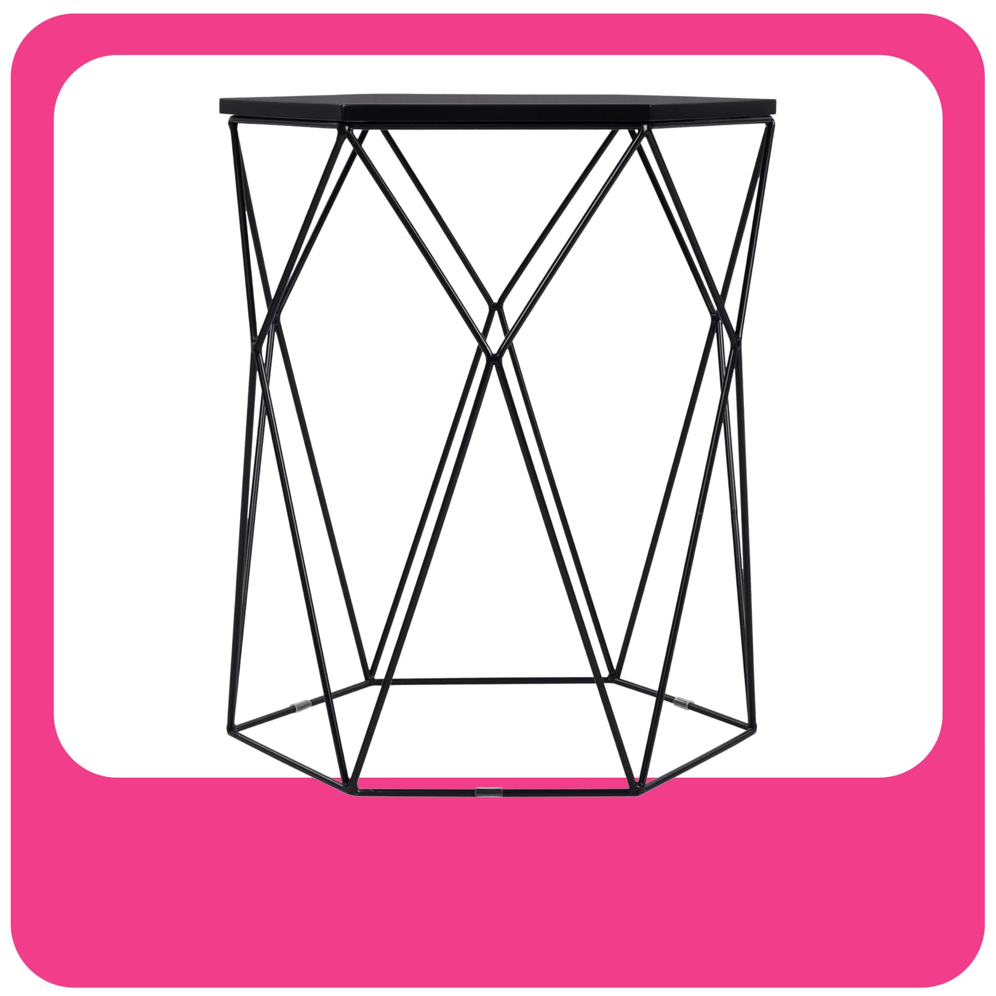 Adore Decor - Element Geometric Side Table - Black