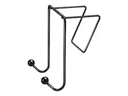 Fellowes - Wire Partition Additions Metal Double Coat Hook - Black