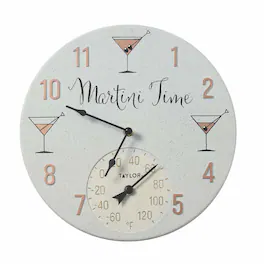 Taylor - Martini Time Outdoor Clock Thermometer