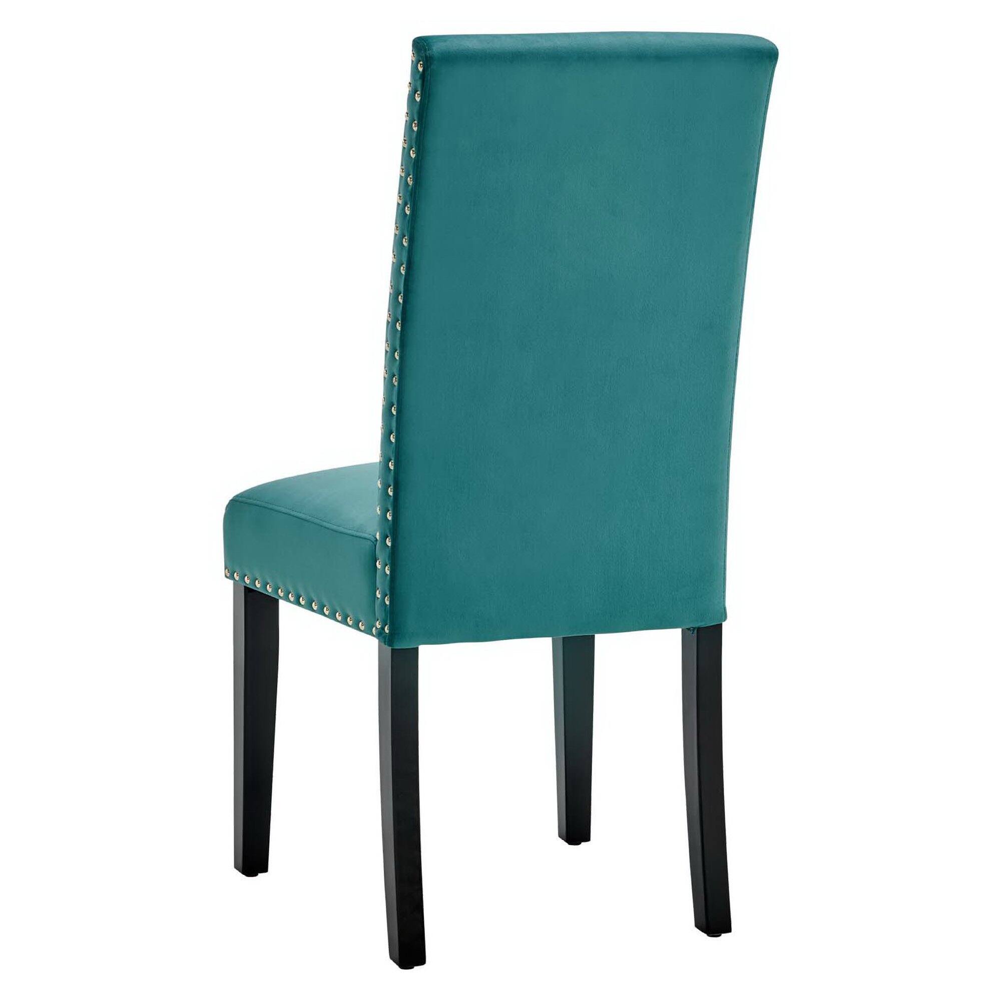 Alt View 2. Modway - Parcel Performance Velvet Dining Side Chairs Set of 2 by Modway - Teal.