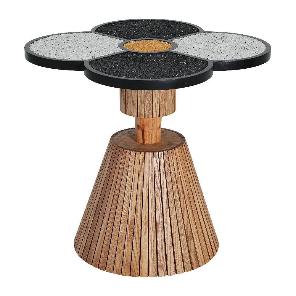 Alt View 3. Loheer - Loheer Four-Leaf Clover Side Table Decorative Accent Table Wood-Grain Base Small Space Coffee Table - Brown.