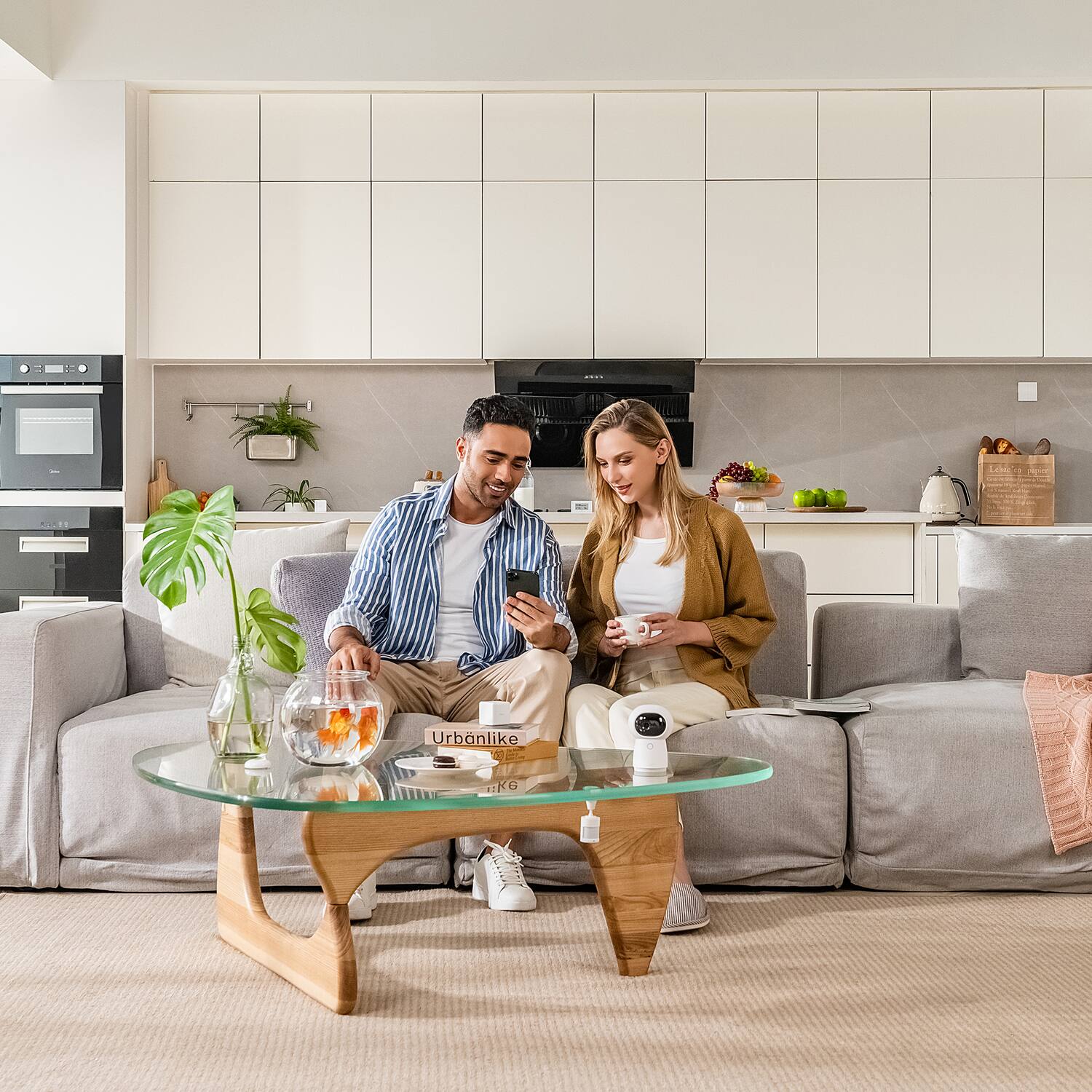 Alt View 7. Aqara - Aqara Ch-h03 Camera Hub G3 Wi-fi 2k 1296p Ai Smart Security Camera And Hub With Voice Control, White - white.