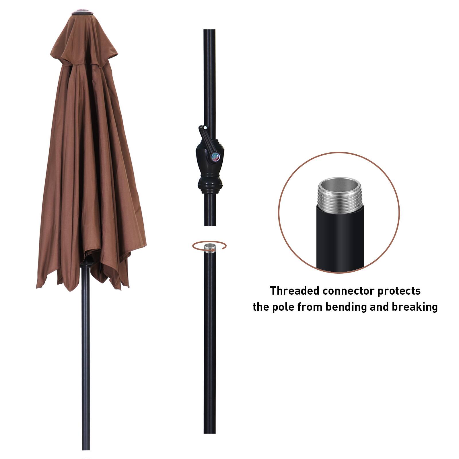 Threaded connector protects the pole from bending and breaking