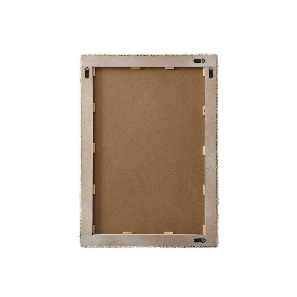 Angle. Elegant Decor - Rectangle Cornhusk Mirror 30x42 in Linen White - Linen White.
