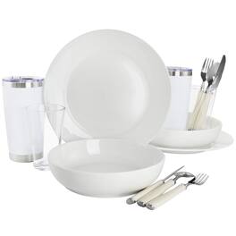 Gibson - Home Nobella 14 Piece Fine Ceramic Dinnerware Set - White