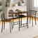 Angle. Costway - 3 Pcs Dining Set Table And 2 Chairs Compact Bistro Pub Breakfast Home Kitchen - Black and Brown.