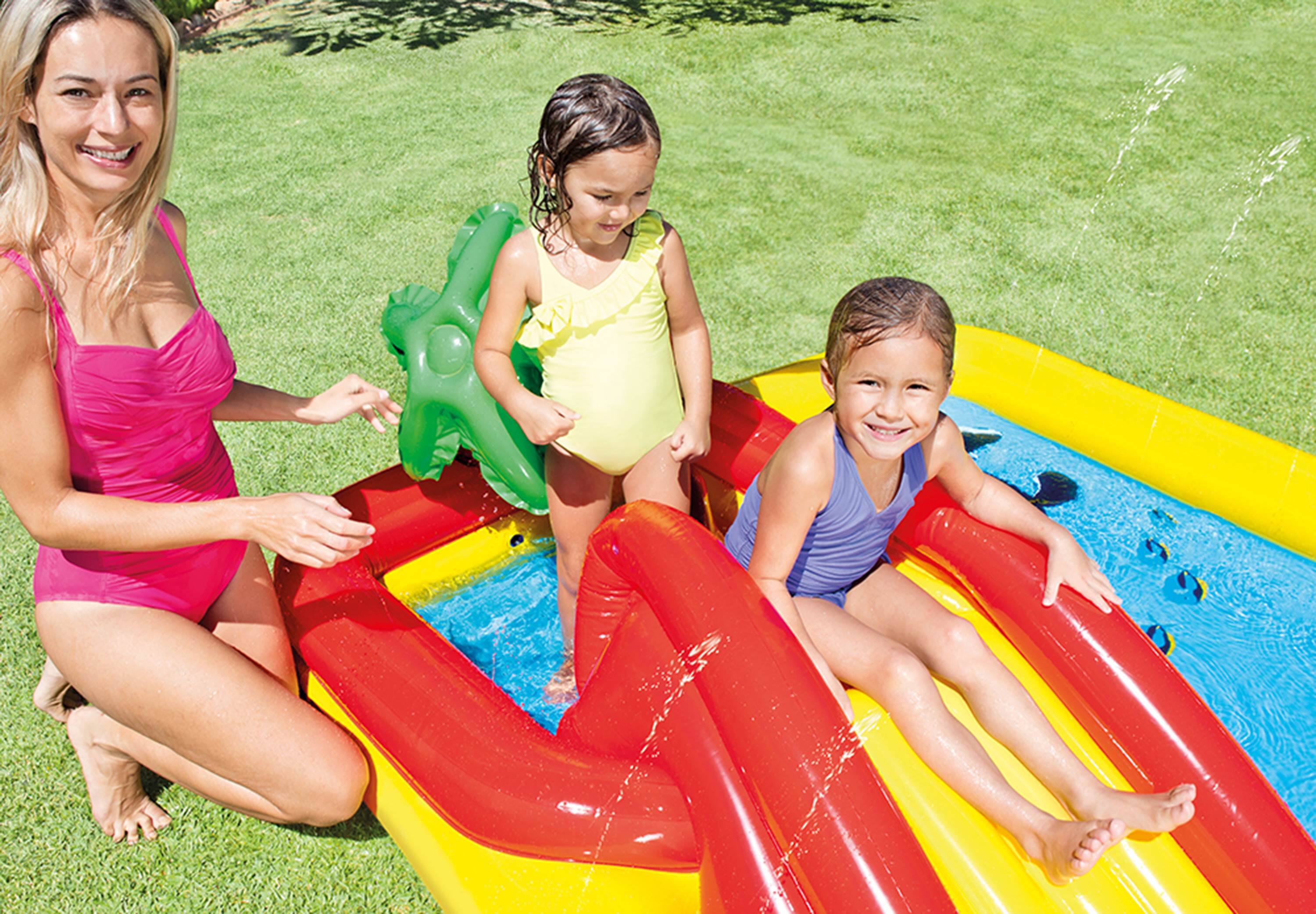 Alt View 8. Intex - Intex 9.75ft x 6.33ft x 53in Inflatable Rainbow Play Pool and Ocean Play Pool.