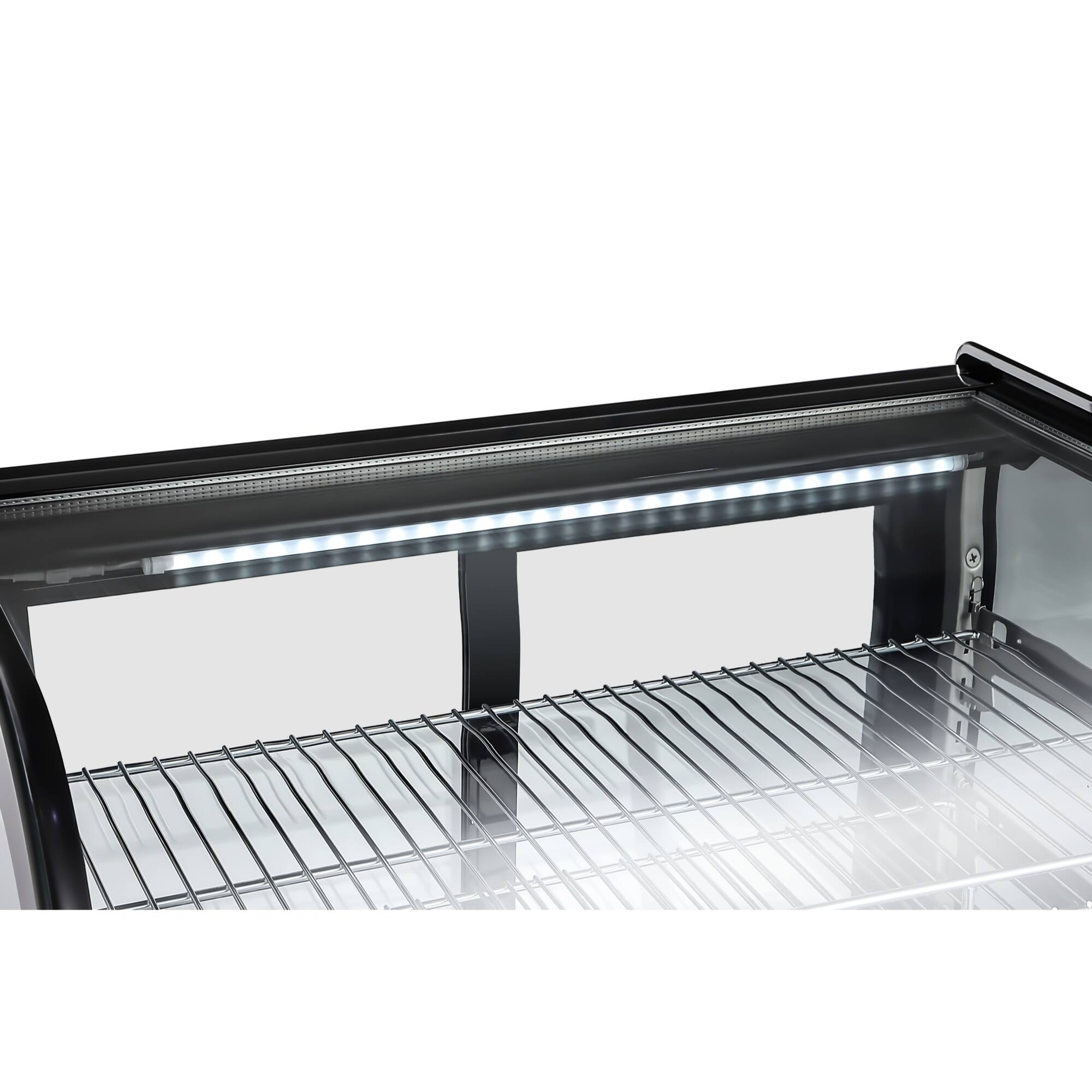 Alt View 5. Koolmore - 27 in.  Drop-In Countertop Display Refrigerator in Black (DICDC-120-BK) - Stainless steel.