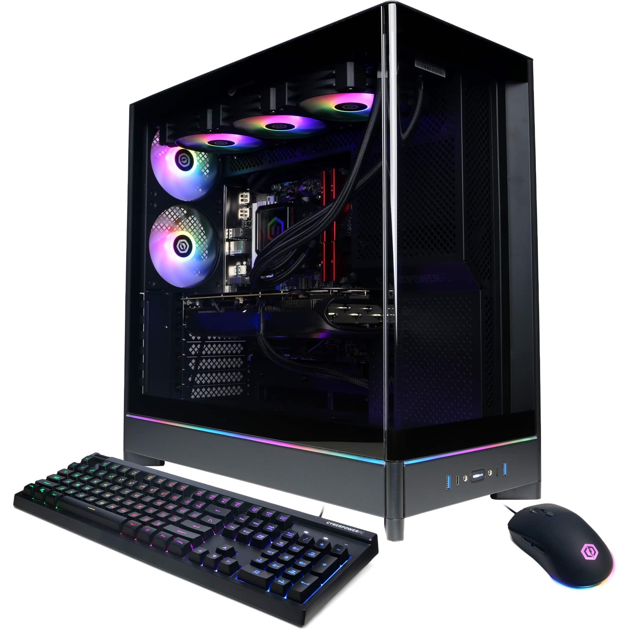 CyberPowerPC - Gaming Desktop - AMD Ryzen 9 9950X - NVIDIA GeForce RTX 5090 32GB - 64GB DDR5 - 4TB PCIe 4.0 SSD - Black - Angle_Zoom