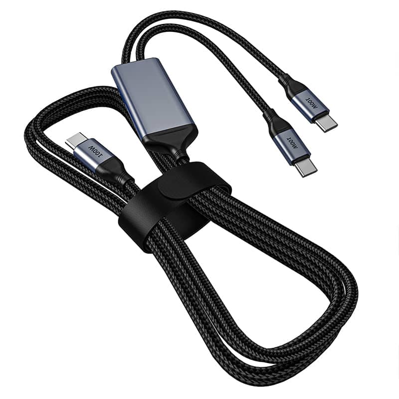 OMNIHIL - 3.2FT USB-C Splitter Cable Compatible with HP Newest 14" Ultral Light Laptop