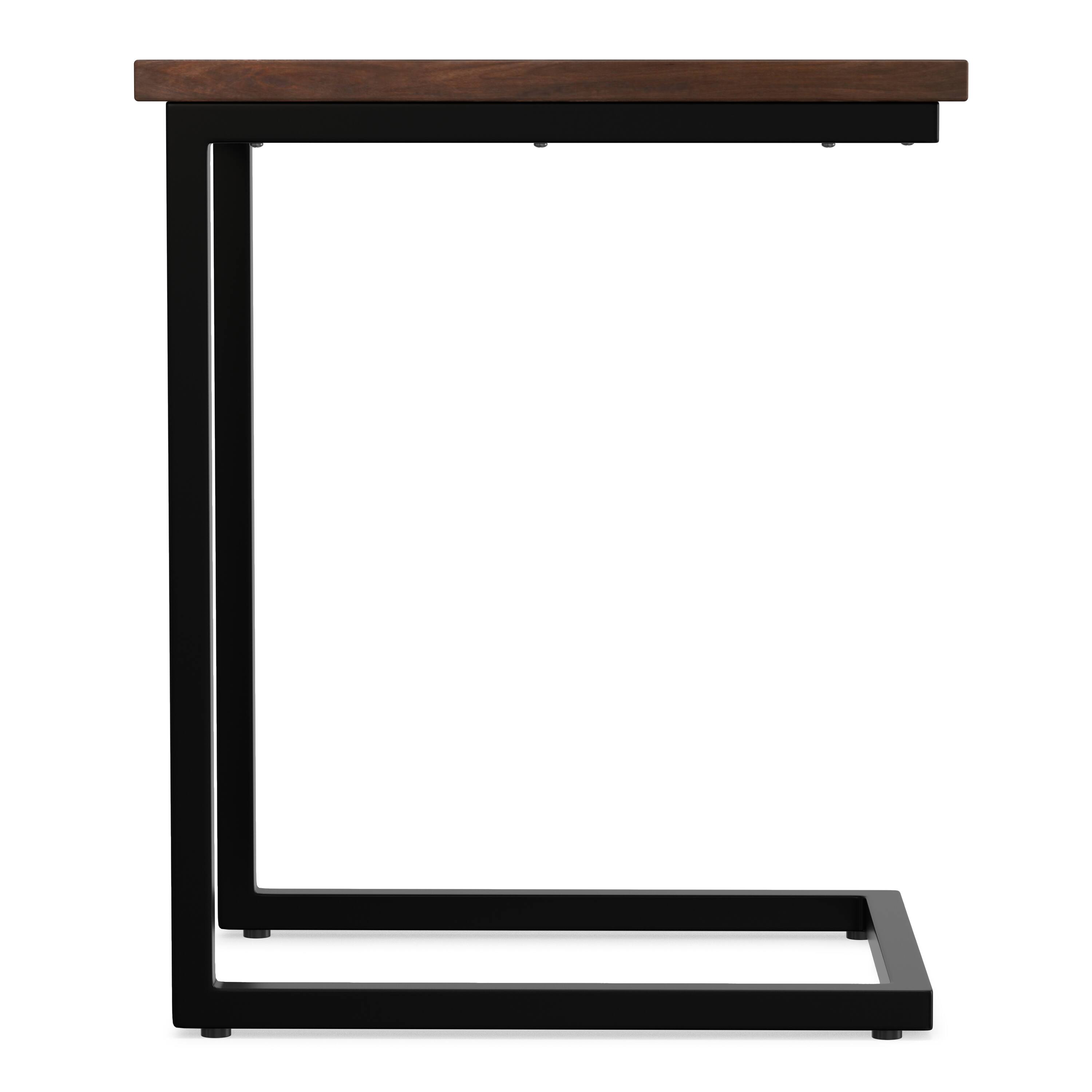 Alt View 1. Simpli Home - Skyler 16 inch Wide Solid Mango/Metal Industrial C Side Table in Walnut Brown/Black, Assembled - Walnut Brown.