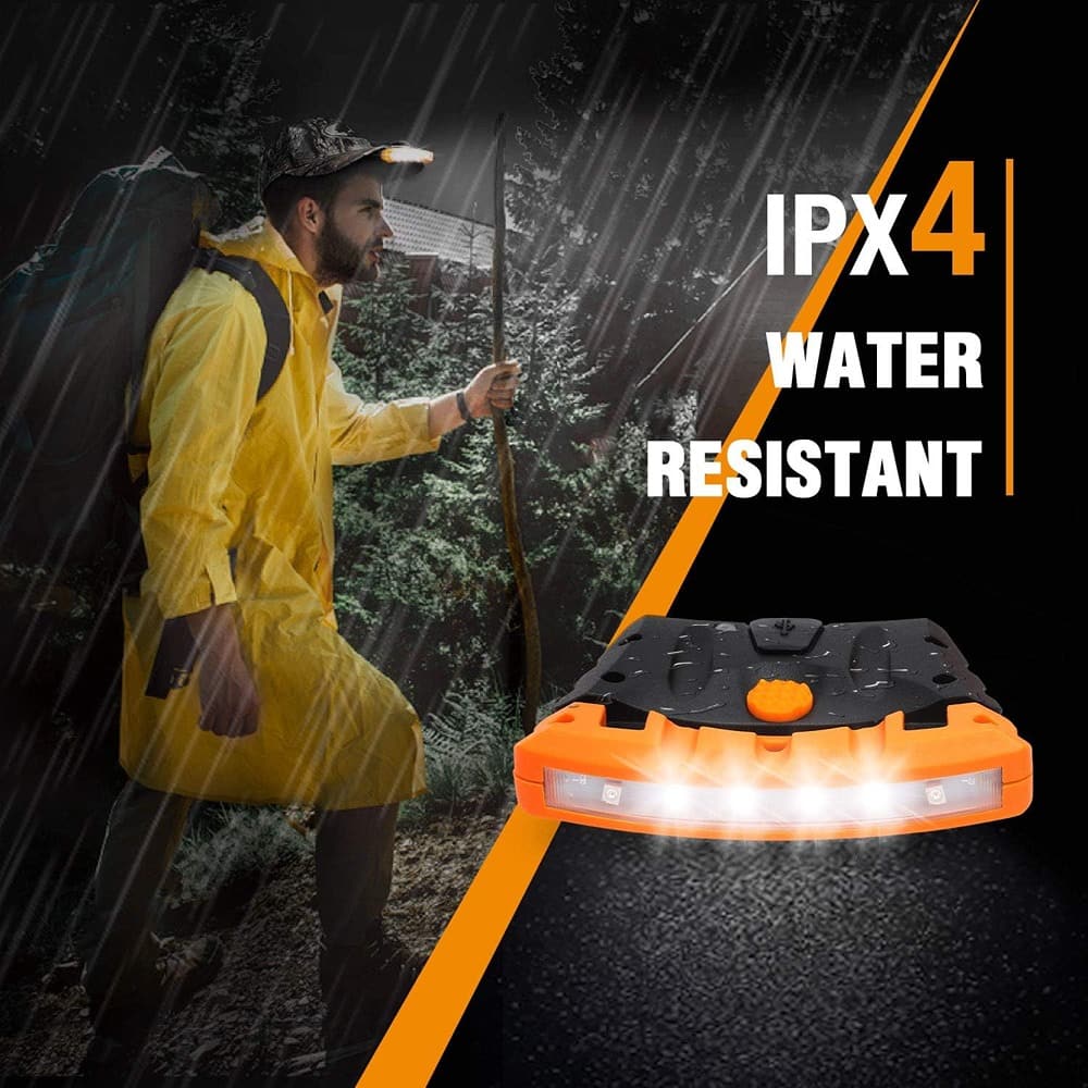 Schertz - 2-Pack Rechargeable Hat Light, Waterproof Clip-On Cap Light with Memory Function and Pivoting Head
