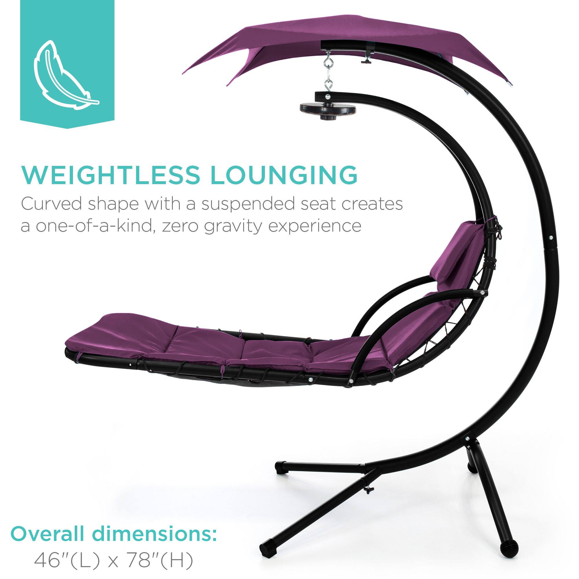 WEIGHTLESS LOUNGING  
Curved shape with a suspended seat creates a one-of-a-kind, zero gravity experience  

Overall dimensions:  
46"(L) x 78"(H)