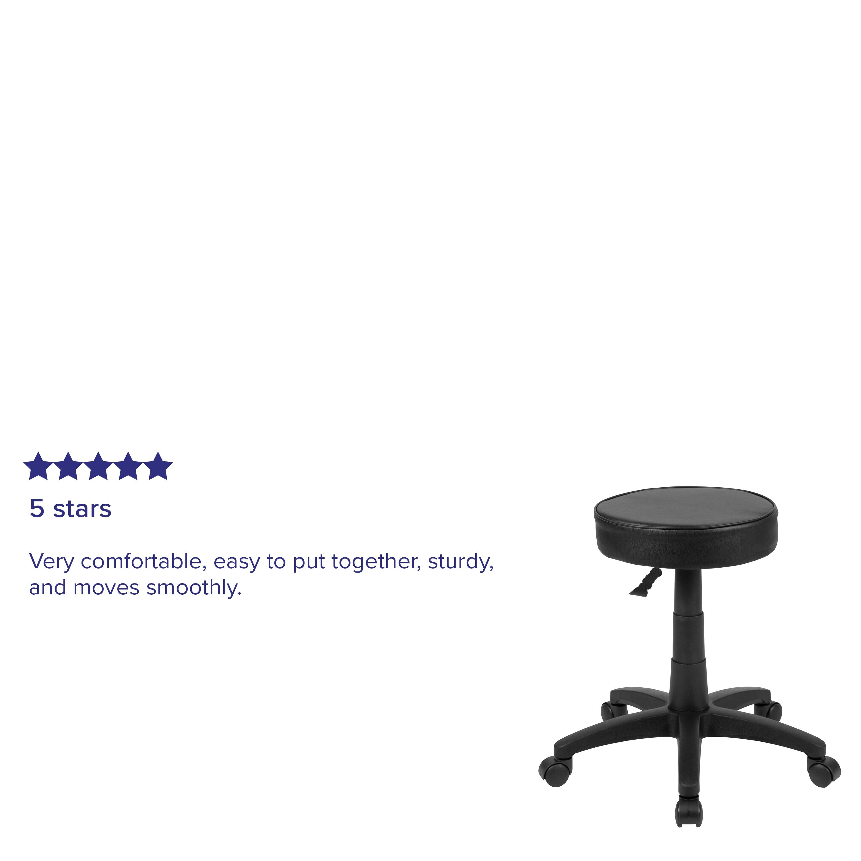 5 stars

Very comfortable, easy to put together, sturdy, and moves smoothly.