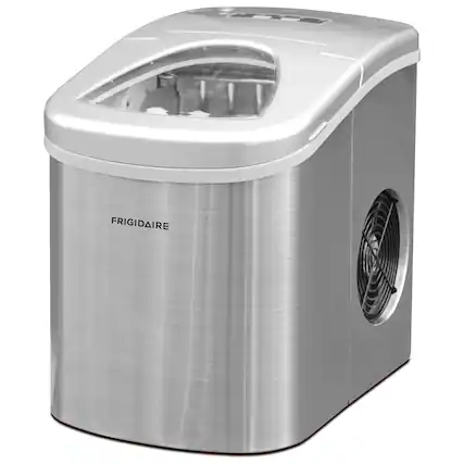 Front. Frigidaire - Frigidaire Efic117-ss 26-lb. Stainless Steel Countertop Ice Maker - silver.