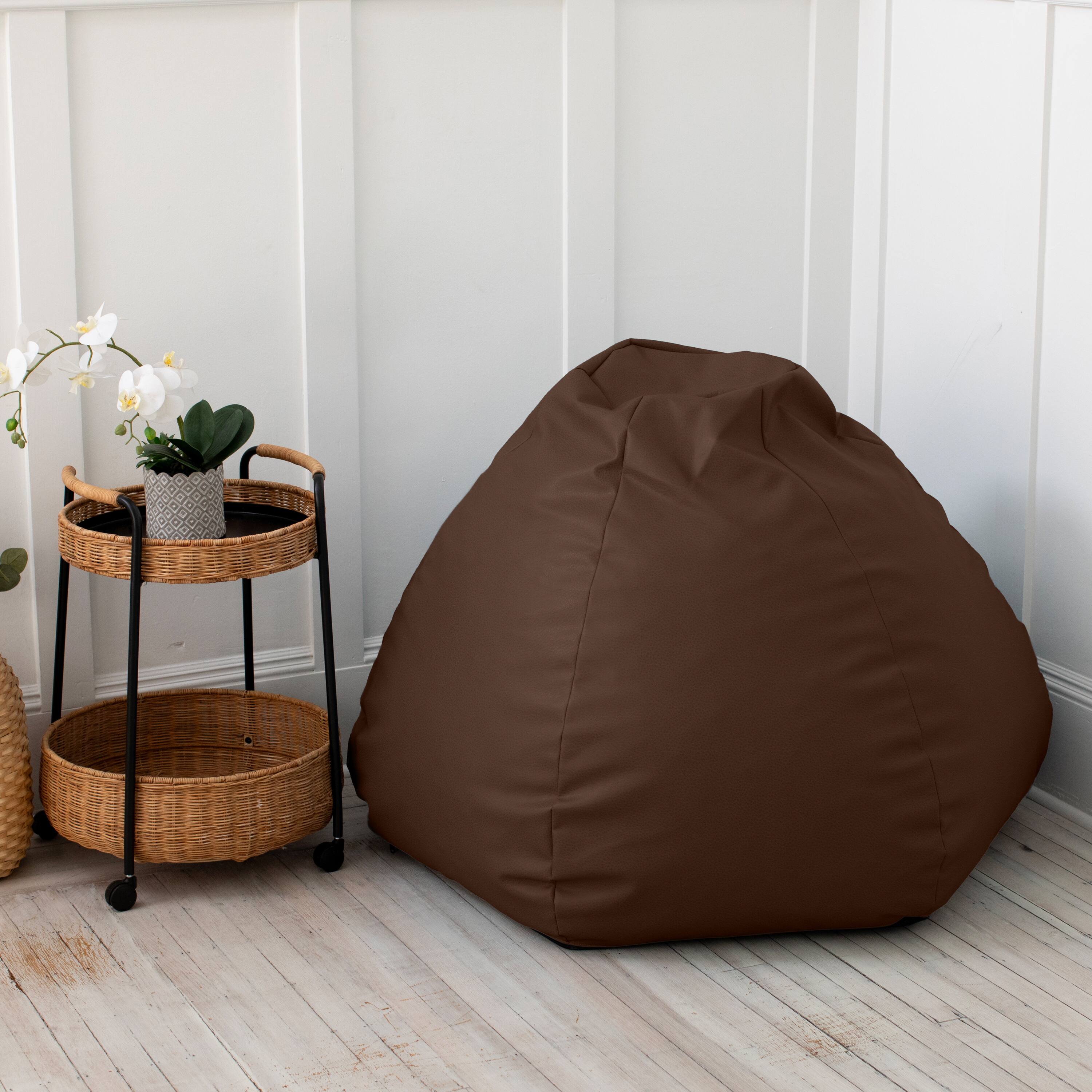 Back. Jaxx - Atrium Collection Lozia Loveseat - Large Foam Bean Bag Sofa Faux-Leather - Chocolate - Chocolate.