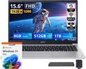 15.6" FHD 1920 x 1080 D Copilot Key WiFi 5 720p Webcam 8GB RAM 512GB SSD 1TB Docking acer Microsoft Windows 11 Pro