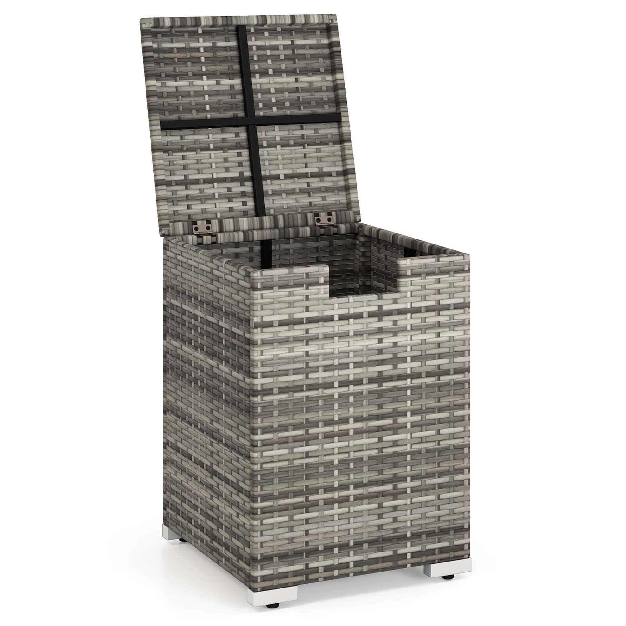 Alt View 9. Costway - Costway 16" Rattan Propane Tank Cover Hideaway Side Table 20 lbs Propane Gas Holder Gray - Gray.