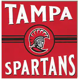 Jardine - University of Tampa Spartans 10'' x 10'' Retro Team Sign - Red