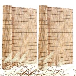 VEVOR - Natural Reed Fencing, 4 ft x 16.4 ft, 2 Pack Reed Screen Curtain Balcony Reed Fence Roll for Outdoor Backyard Patio - Natural Wood