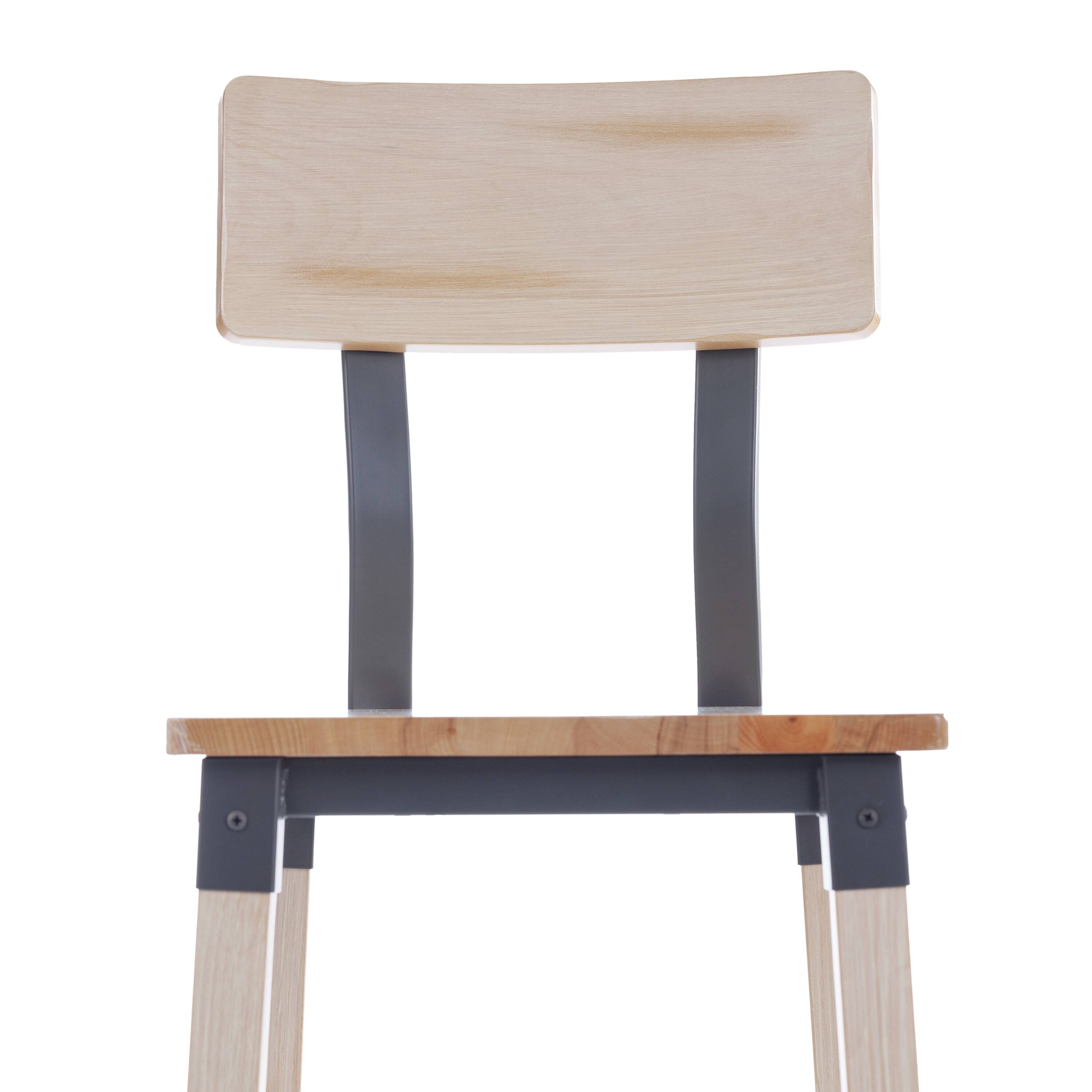 Alt View 10. Emma + Oliver - 2 Pack Commercial Grade Rustic Industrial Style Wood Dining Barstool - Antique White.