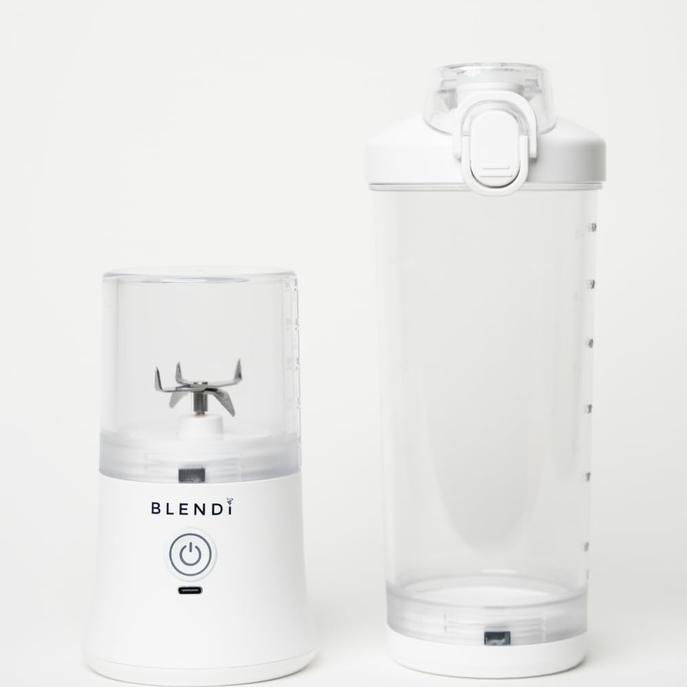 Angle. BLENDi - BLENDi X - Large 24 oz BPA-Free USB Rechargeable Personal Travel Blender (White, 24oz) - White.