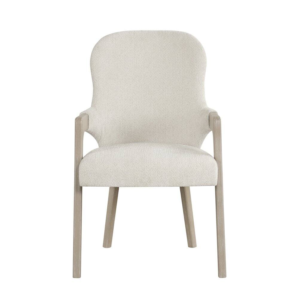 Back. New Classic Furniture - Gwendolyn Wood Dining Arm Chair in Taupe (Set of 2) - Taupe.