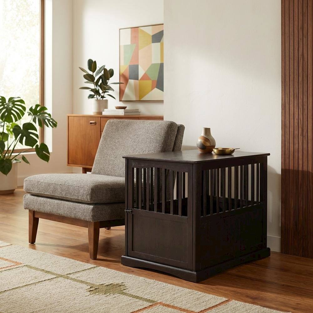 Alt View 3. FurniFact - Espresso Finish End Table with Modern Design and Sturdy Construction - Espresso.