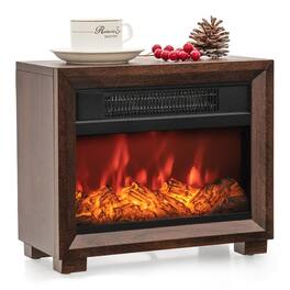 Resenkos - Fireplace Heater,Electric Fireplace, Mini Wooden Space Tabletop Fireplace with Realistic Flame Effect