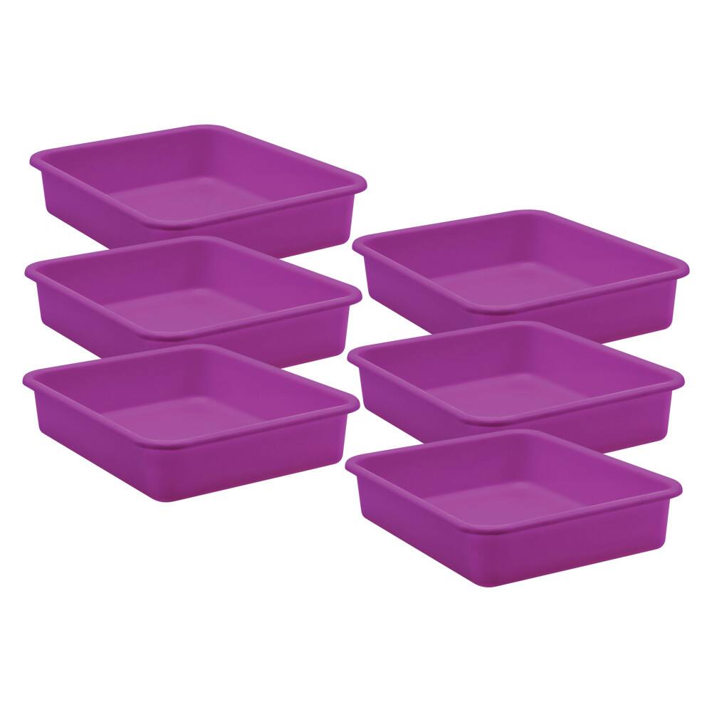 Front. Teacher Created Resources - Teacher Created Resources Purple Large Plastic Letter Tray, Pack of 6.
