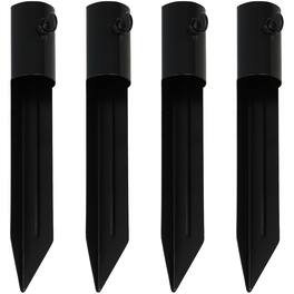 Sunnydaze - Outdoor Torch Universal Metal Ground Stake - Set of 4 - Black